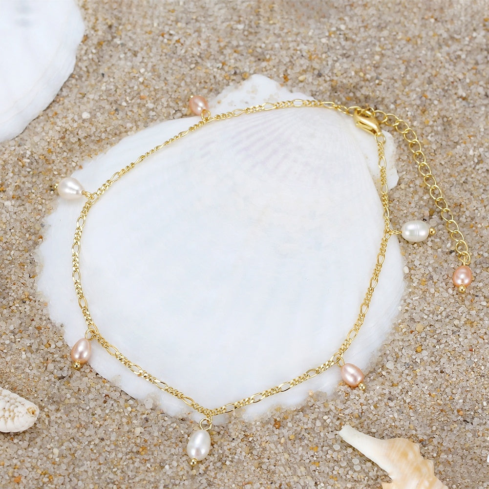 Natural Pearl Pendant Anklet