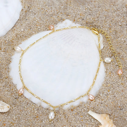 Natural Pearl Pendant Anklet