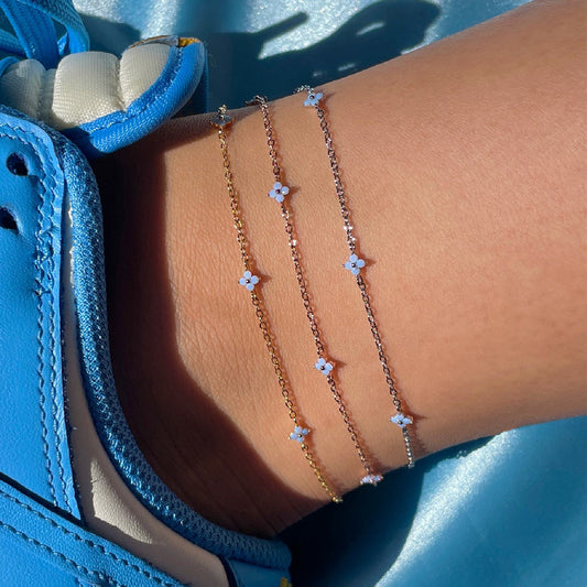 Blue Flower Anklet